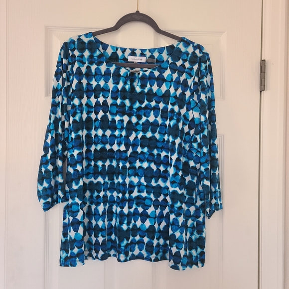 Calvin Klein blue knit top women's plus size 1x - Picture 1 of 3